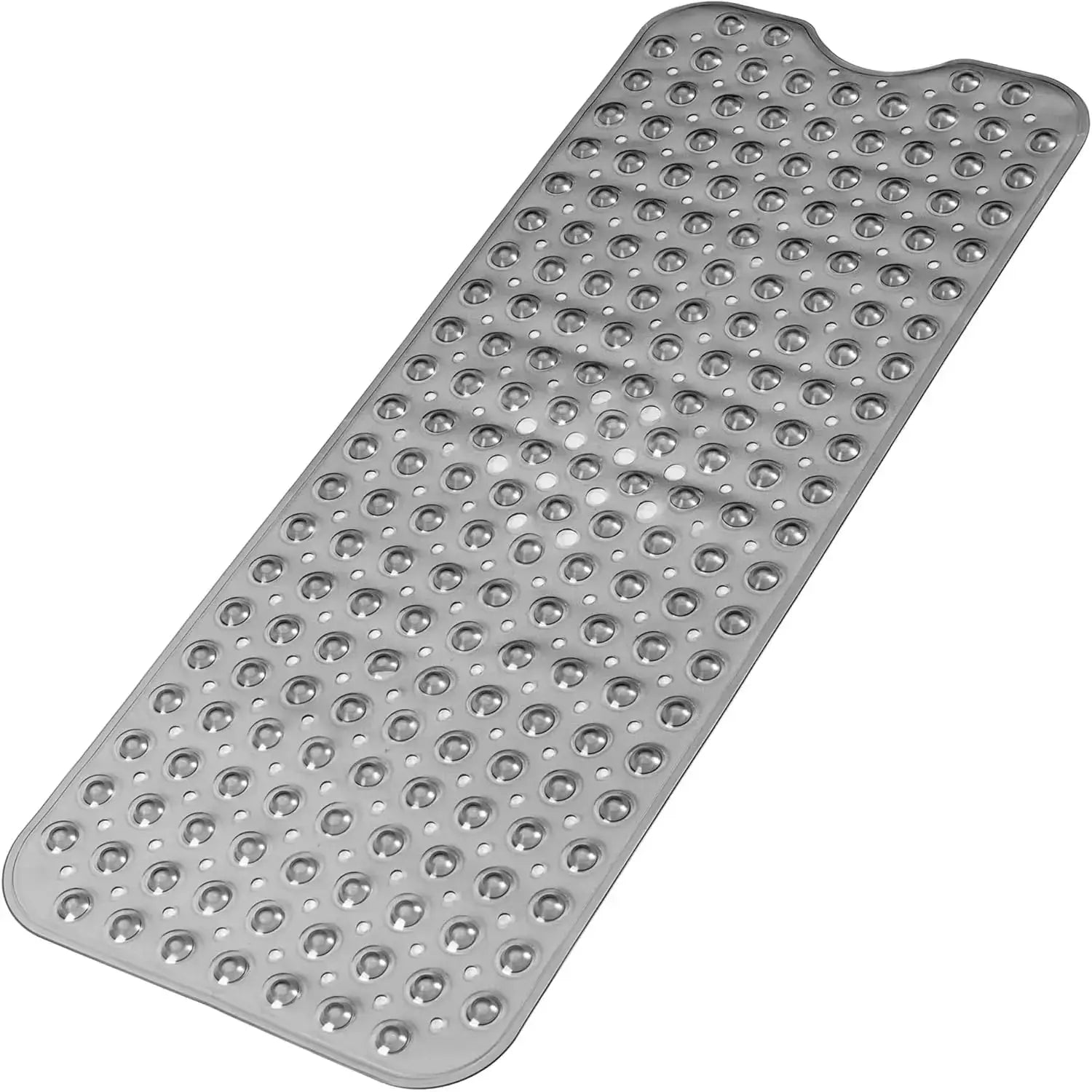 Simples Market bathtub mat, 1pc extra-long 40x100cm, gray non-slip mat with suction cups and drain holes