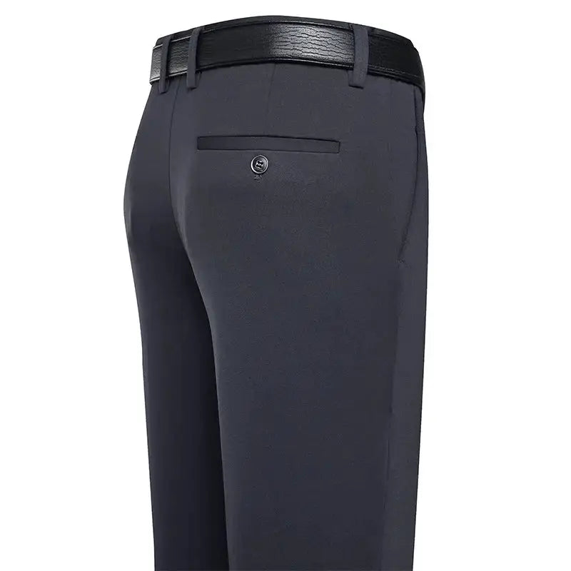 Mens Suit Pants Business Casual Trousers Formal Dress Straight Leg Fit Elastic Waist Black Navy