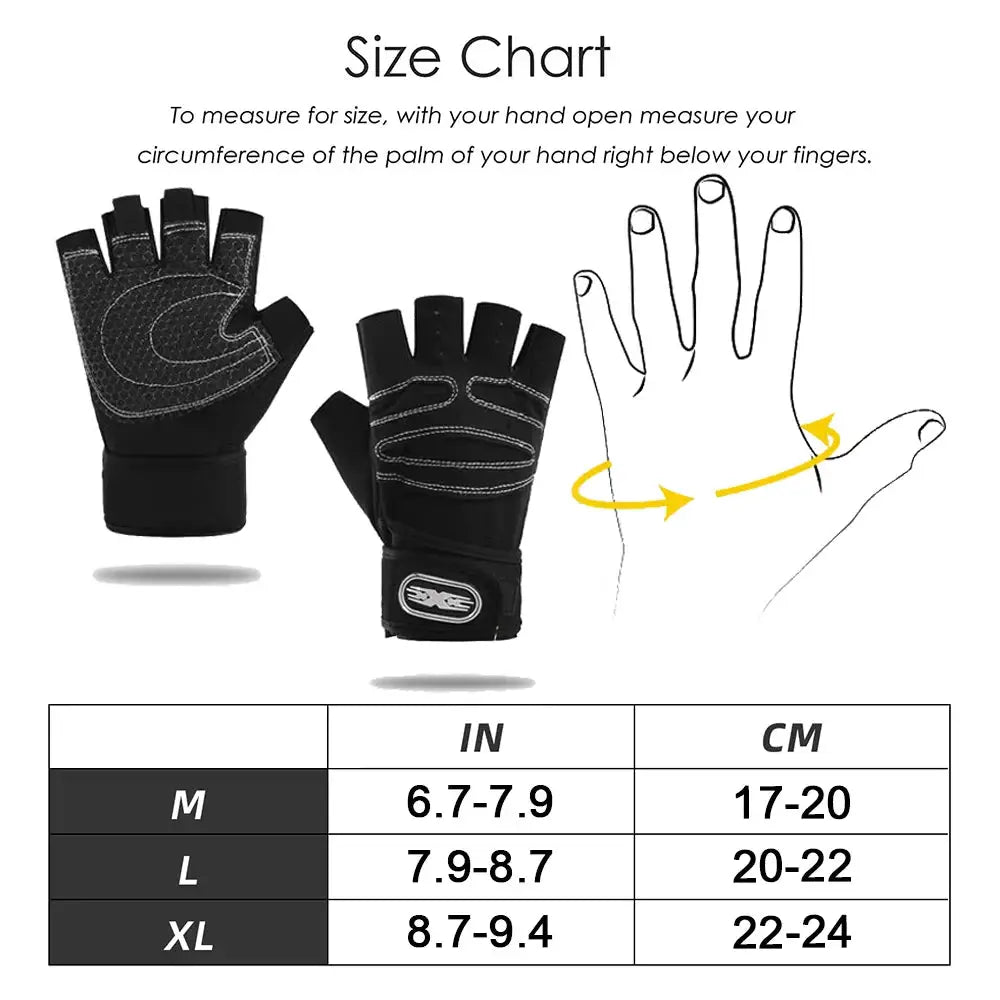 Half Finger Workout Gloves With Wrist Wrap For Men And Women For Weight Lifting Training Cycling And Motorcycling