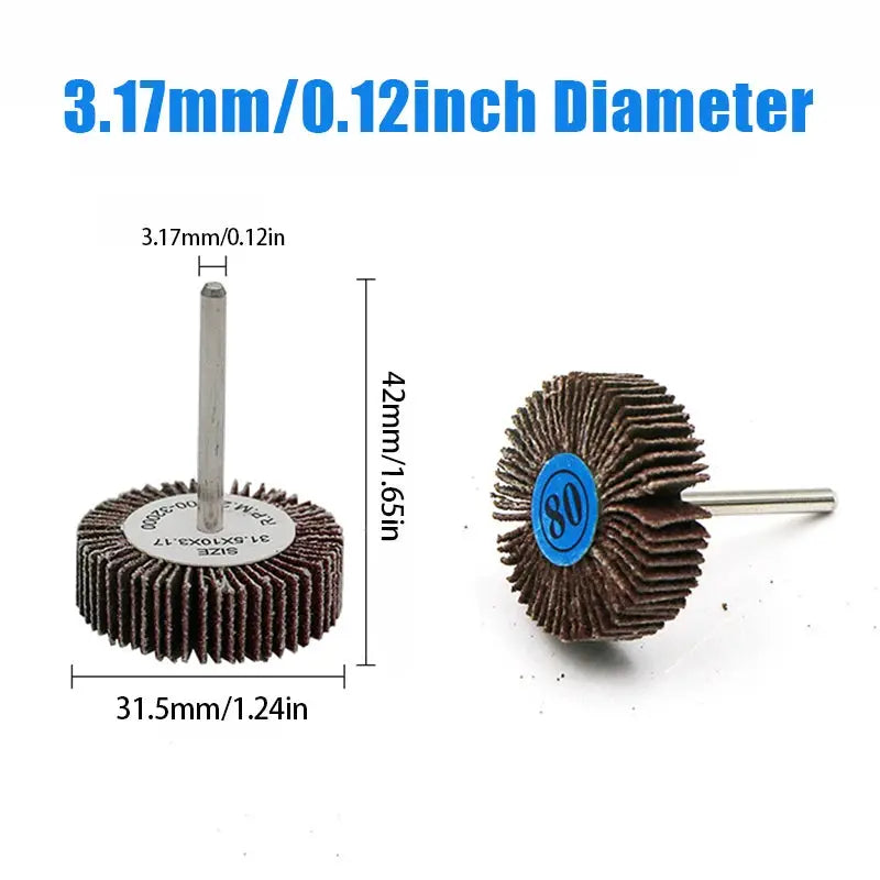 80 Grit Flap Wheel Discs With 3.0mm Shank For Dremel Rotary Tools Louver Grinding Sanding Pack