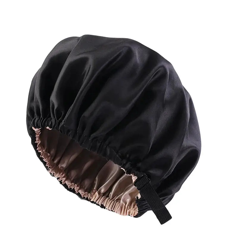 SilkNest Satin Sleep Bonnet Adjustable Double Layer Large Satin Lining For All Night Curly Hair Protection