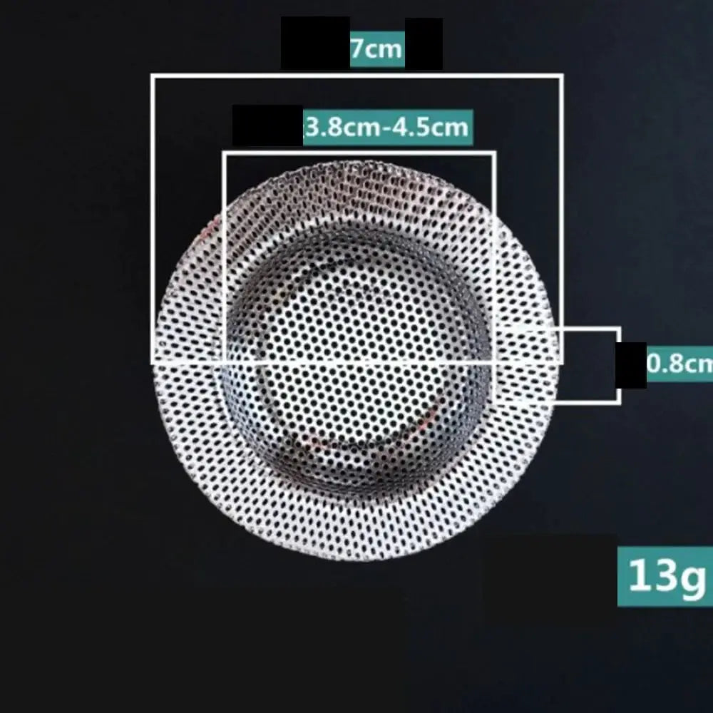 Stainless Steel Sink Mesh Strainer Drain Cover Hair Catcher Stopper Tool Kitchen Bathroom