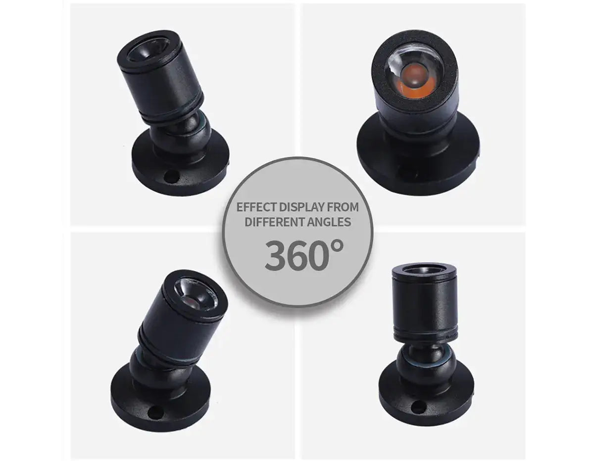 Simples Market dimmable LED cabinet light, black USB 5V downlight set of 4 with 360° adjustability