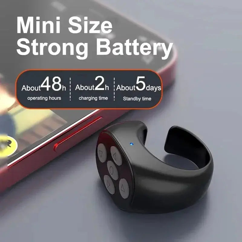 Smart Fingertip Ring Remote Control Wireless Bluetooth Mouse Page Turner For Mobile Selfies And Videos Ebooks Comics