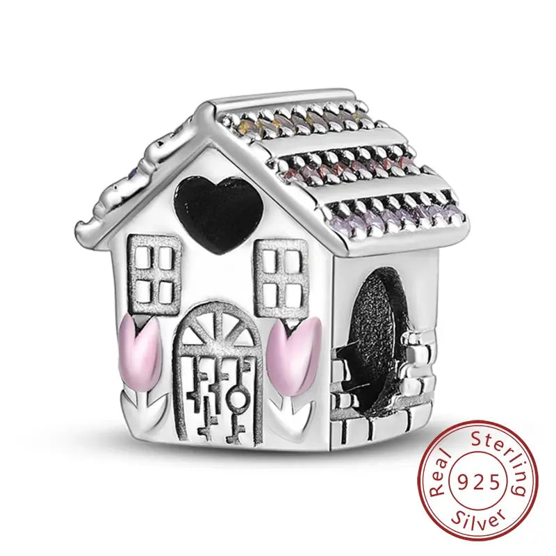 925 Sterling Silver Charms Beads Forever Love Heart Dangle For Bracelet Women Jewelry Gift Sister Family Life
