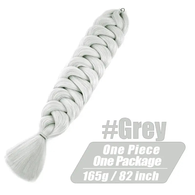 Kanekalon jumbo braiding hair extension, grey, 82 inch, one-piece package, 165g, Simples Market