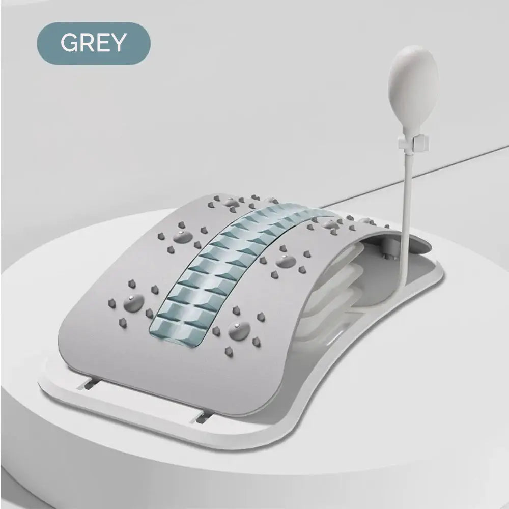 Foreverlily adjustable back massager with airbag waist, neck and lumbar support in grey by Simples Market