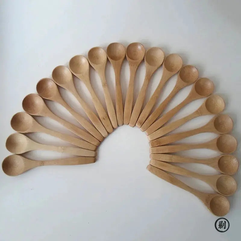 Wooden Honey Spoon Set 10 Piece Ecofriendly Bamboo Kitchen Tableware Condiment Coffee Dessert Tea