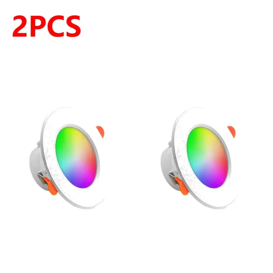 LED downlights 2-pack by Simples Market RGB color-changing, dimmable recessed ceiling lighting