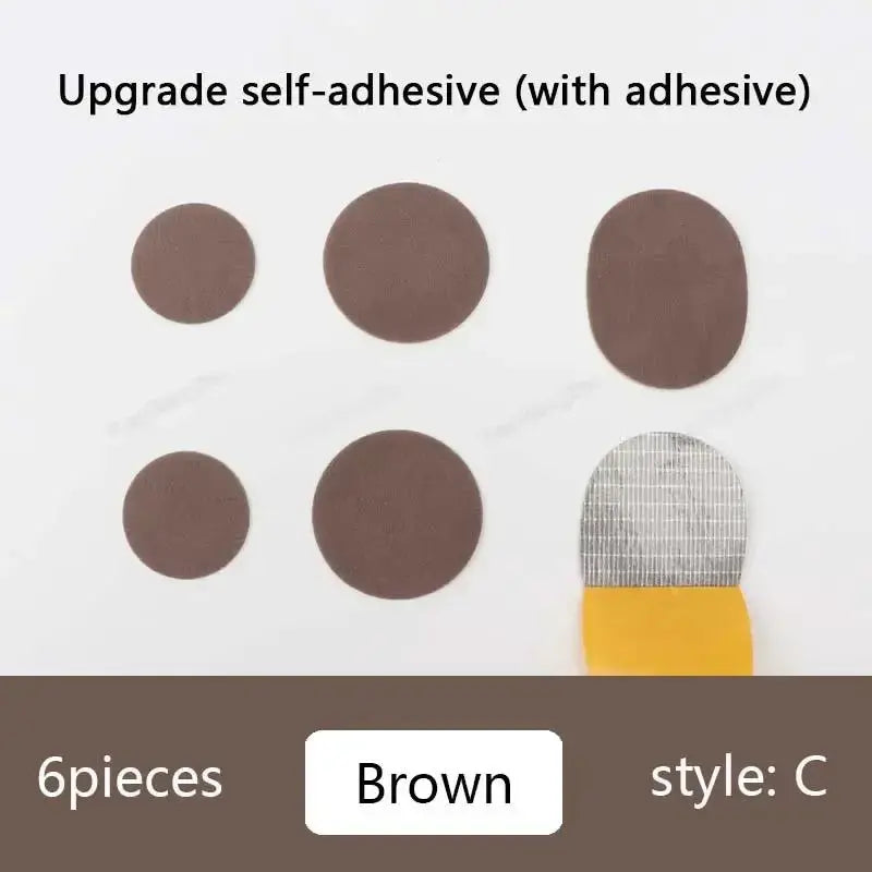 Shoe repair patches, brown, self-adhesive, 6 pieces, style C