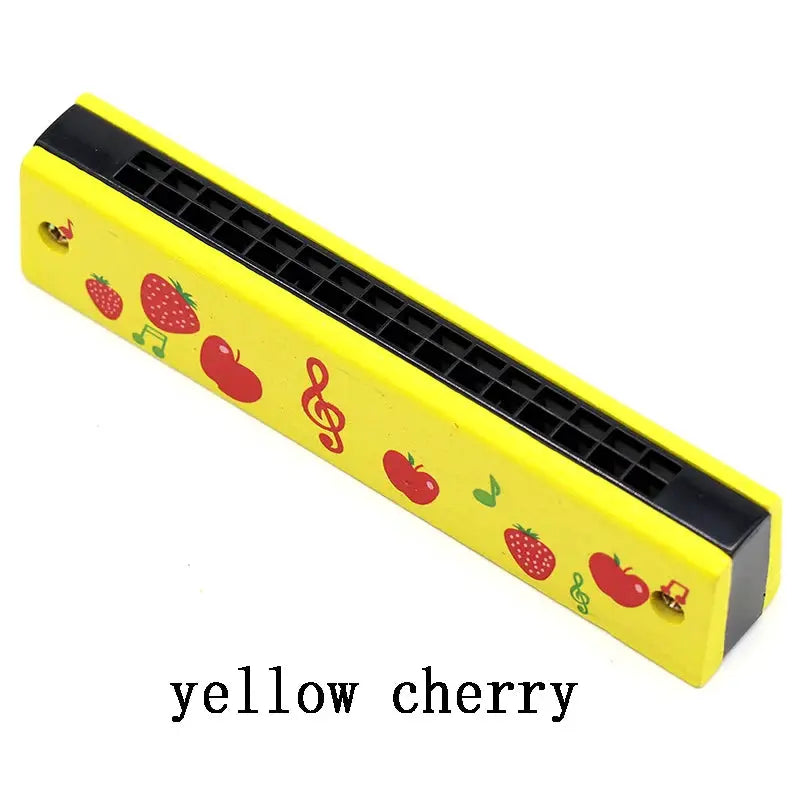 Children Wooden Harmonica Musical Instrument Toy for Early Education Teaching Aid and Puzzle for Kindergarten Beginners