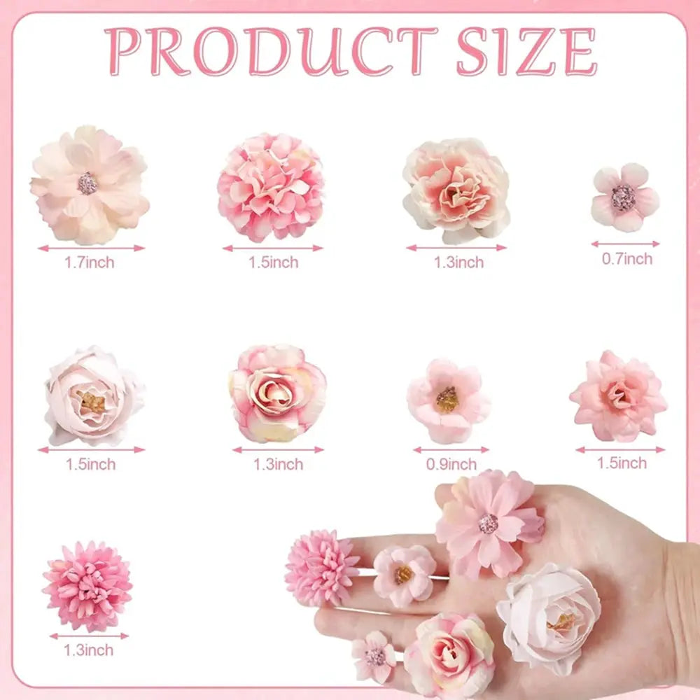 20Pcs rose artificial flower heads; silk pink/peach, 4 cm each, for home decor, wedding, DIY crafts