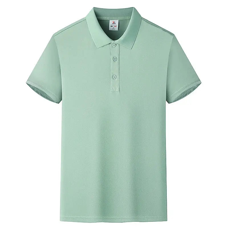 Men's polo shirt by Simples Market, solid mint green, short-sleeve breathable top