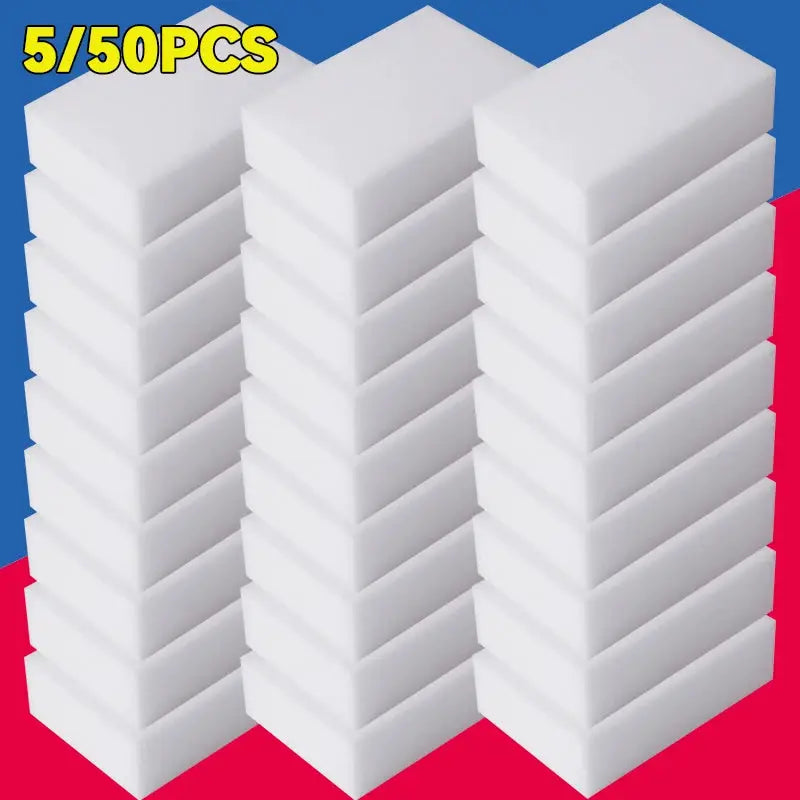 EcoClean Melamine Sponge Magic Eraser 50 Pack Non Toxic Antibacterial Cleaning Sponges For Kitchen And Bathroom
