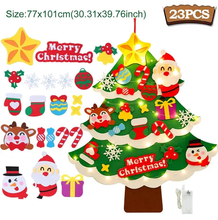 DIY Felt Christmas Tree Decoration Kit For Home Decor Xmas Navidad Noel 2025 Santa Claus Gift For Kids