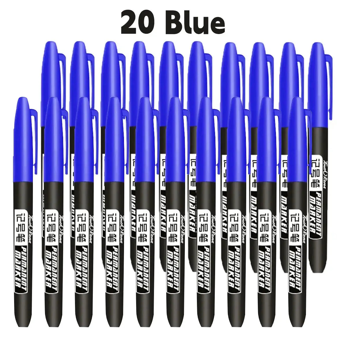 GraphixPro 6Pcs Permanent Marker Pens Set Black Blue Red Waterproof Ink Fine Tips For Manga Drawing