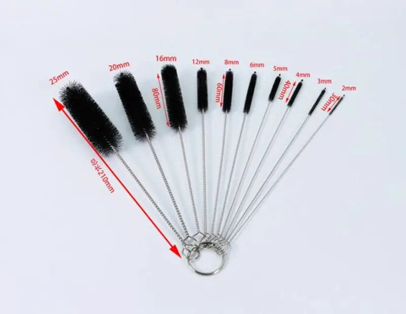 Ten Piece Nylon Bottle Straw Cleaning Brush Set For Bottles Tubes And Straws Kitchen Cleaning Tools