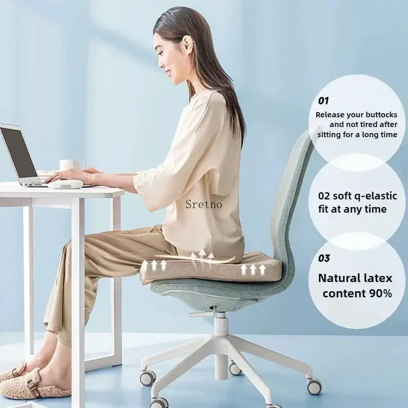 Natural latex seat cushion by Simples Market, 50x50, beige for office chair or classroom stool.