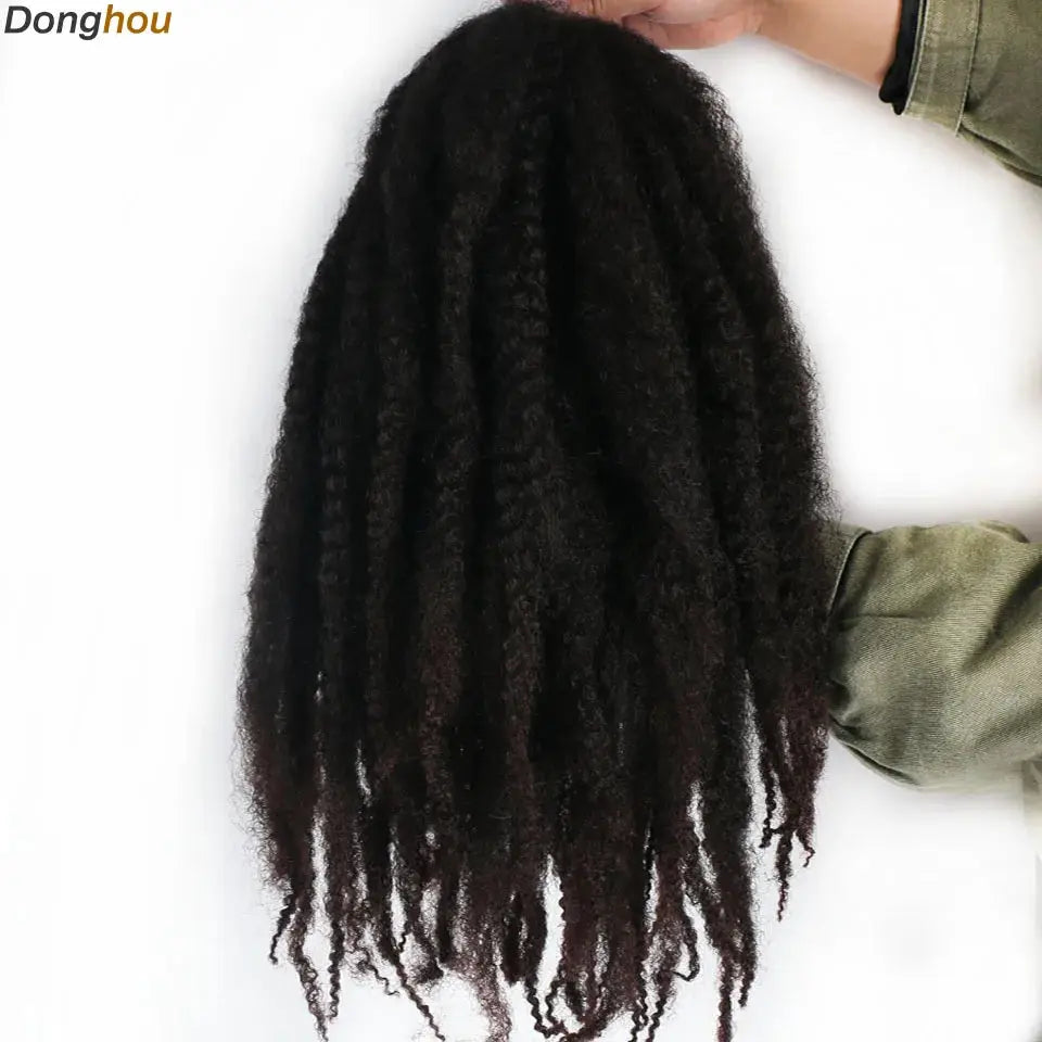 Marley Braiding Hair 18in synthetic, ombre black brown blonde grey for Afro Kinky Marley twists; Simples Market