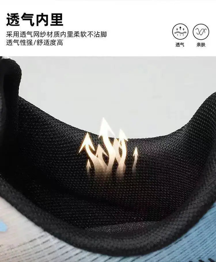 Breathable mesh men's sneakers with black knit lining for lightweight comfort