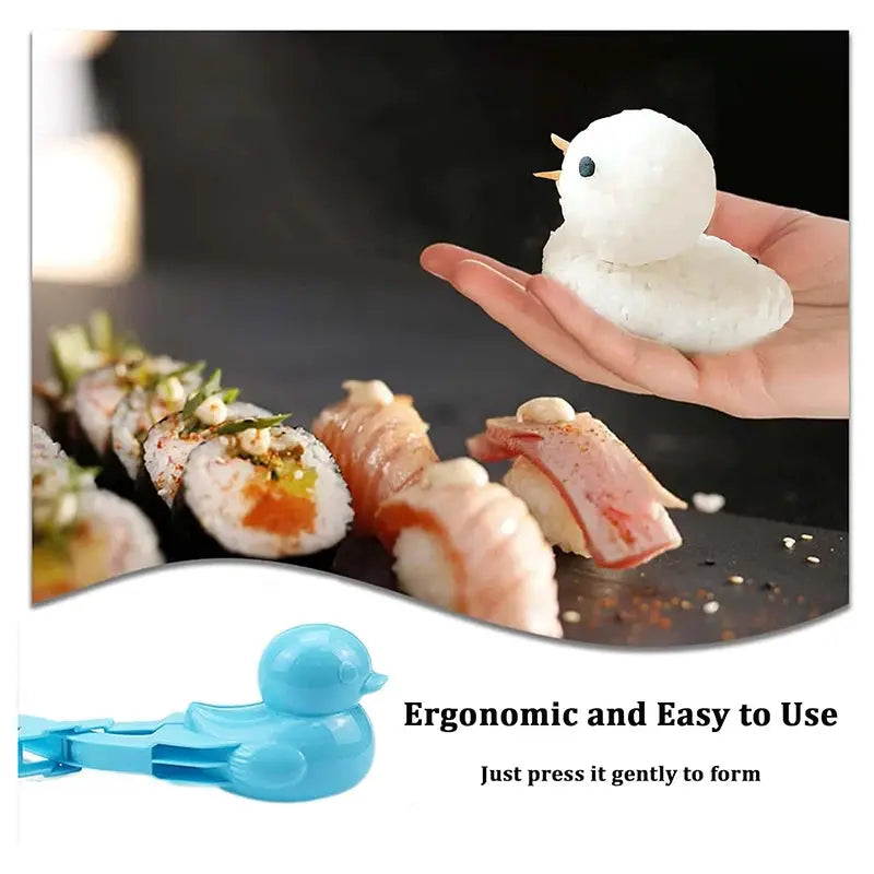 Duck Rice Mold DIY Snowball Maker with Handle Eco Friendly PP Plastic Cute Animal Rice Shaper for Kids and Adults