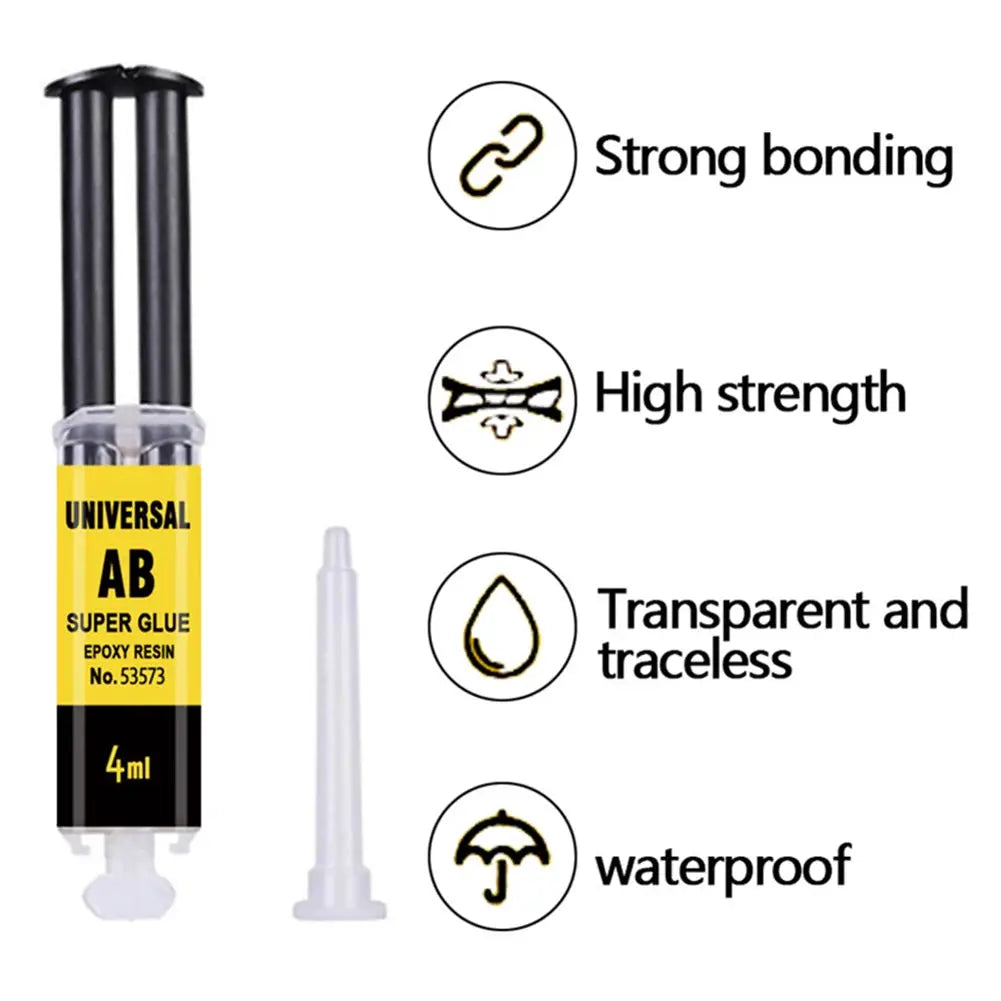 Two Part Epoxy Resin AB Glue Waterproof Fast Acting Adhesive For Wood Plastic Metal Glass Ceramic Repair Bonding