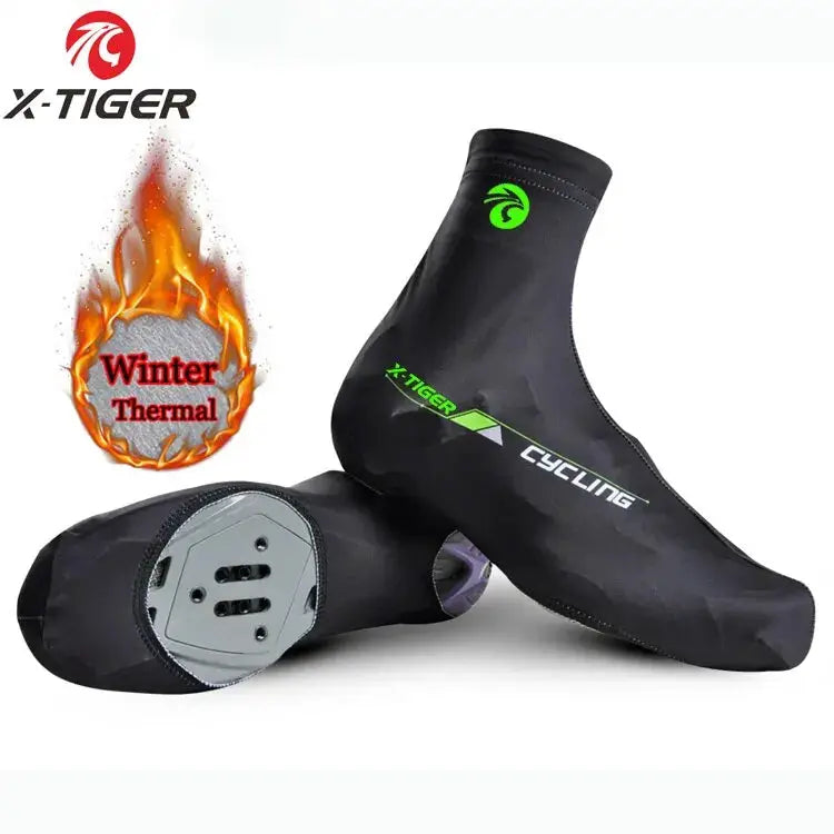X Tiger Winter Thermal Fleece Cycling Shoe Covers For Men And Women MTB Road Racing Overshoes