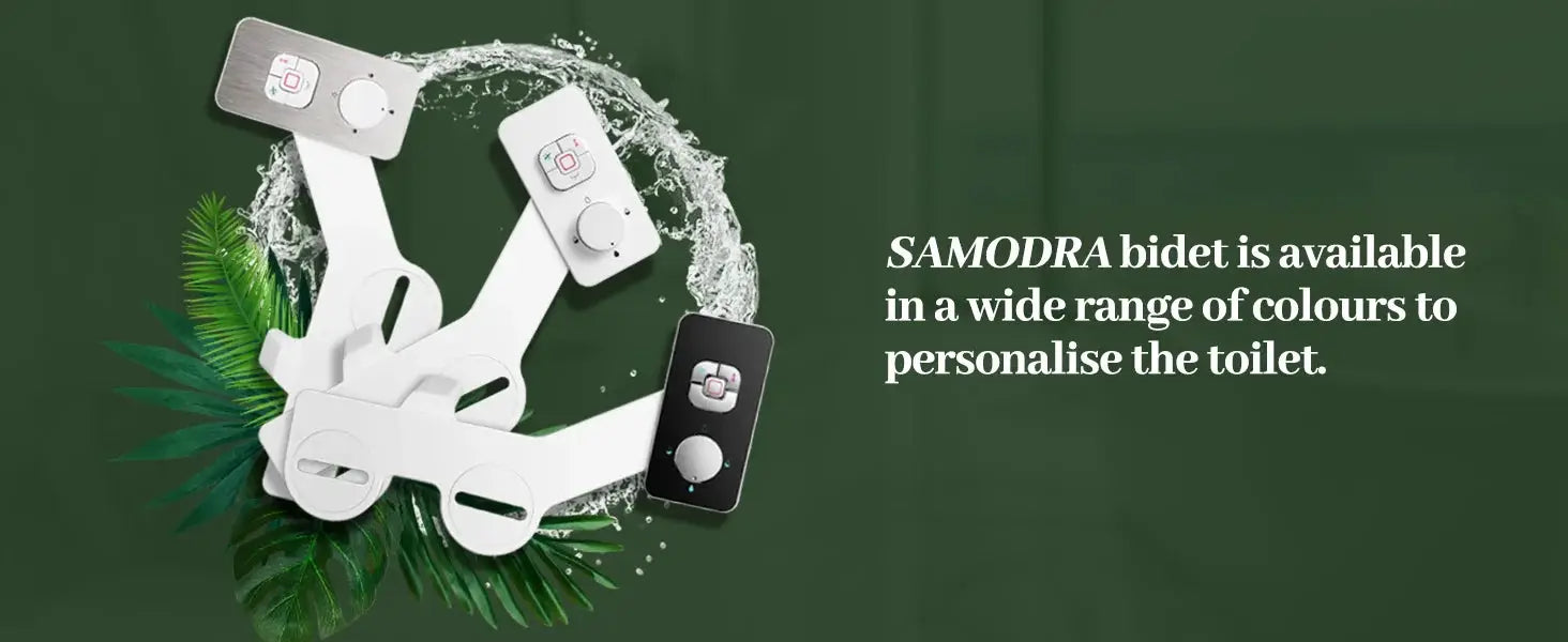 SAMODRA bidet attachment, white retractable non-electric cold-water toilet seat with pressure controls.