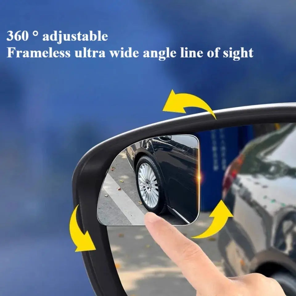 2 Pack Wide Angle Blind Spot Mirrors For Cars 360 Degree Adjustable Frameless Rearview Mirrors