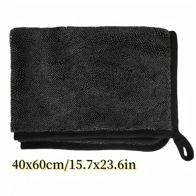 Microfiber cleaning cloth, black, folded, 40x60 cm