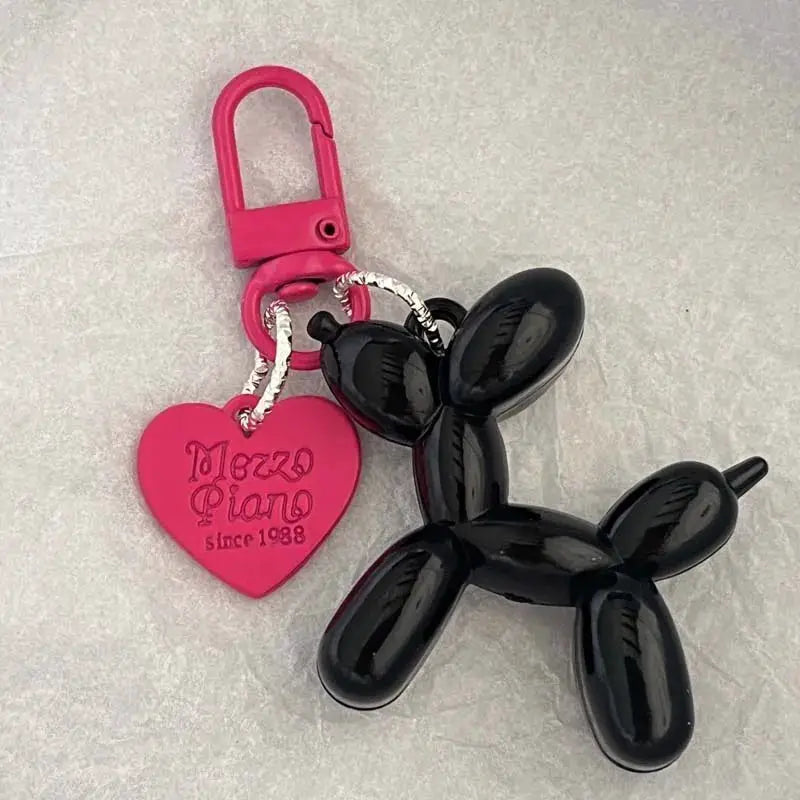 Fashion Punk Y2K Balloon Dog Keychains For Women Bag Pendant Jewelry Car Key Ring Accessory