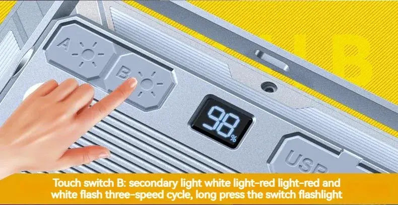 LED camping tent light with touch switch A/B and USB port