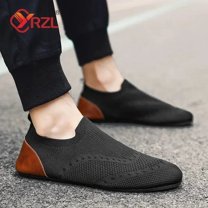YRZL Mens Soft Driving Moccasins Lightweight Breathable Mesh Slip On Casual Loafers Walking Shoes