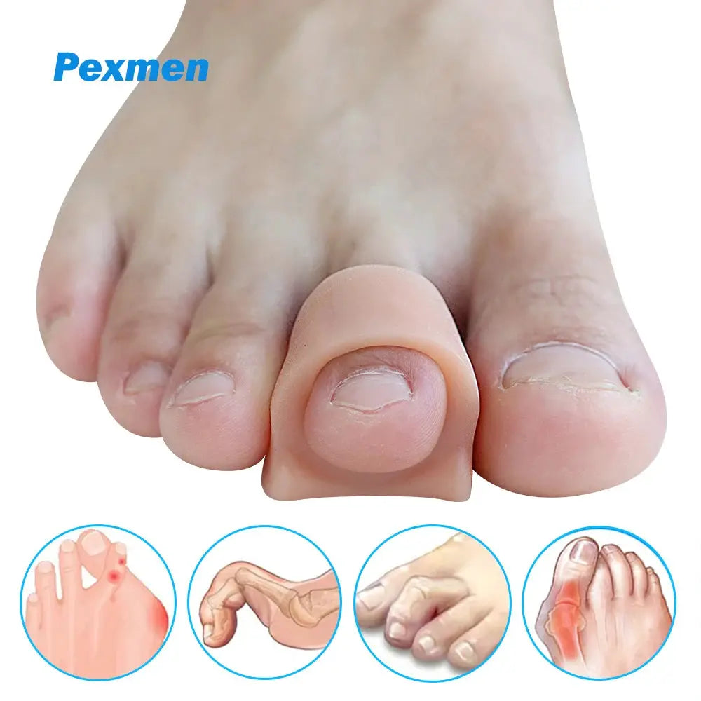 Pexmen Soft Gel Toe Separators 2 4 10 Pcs Set For Bunions Hallux Valgus Hammertoe Relief Foot Care Tool