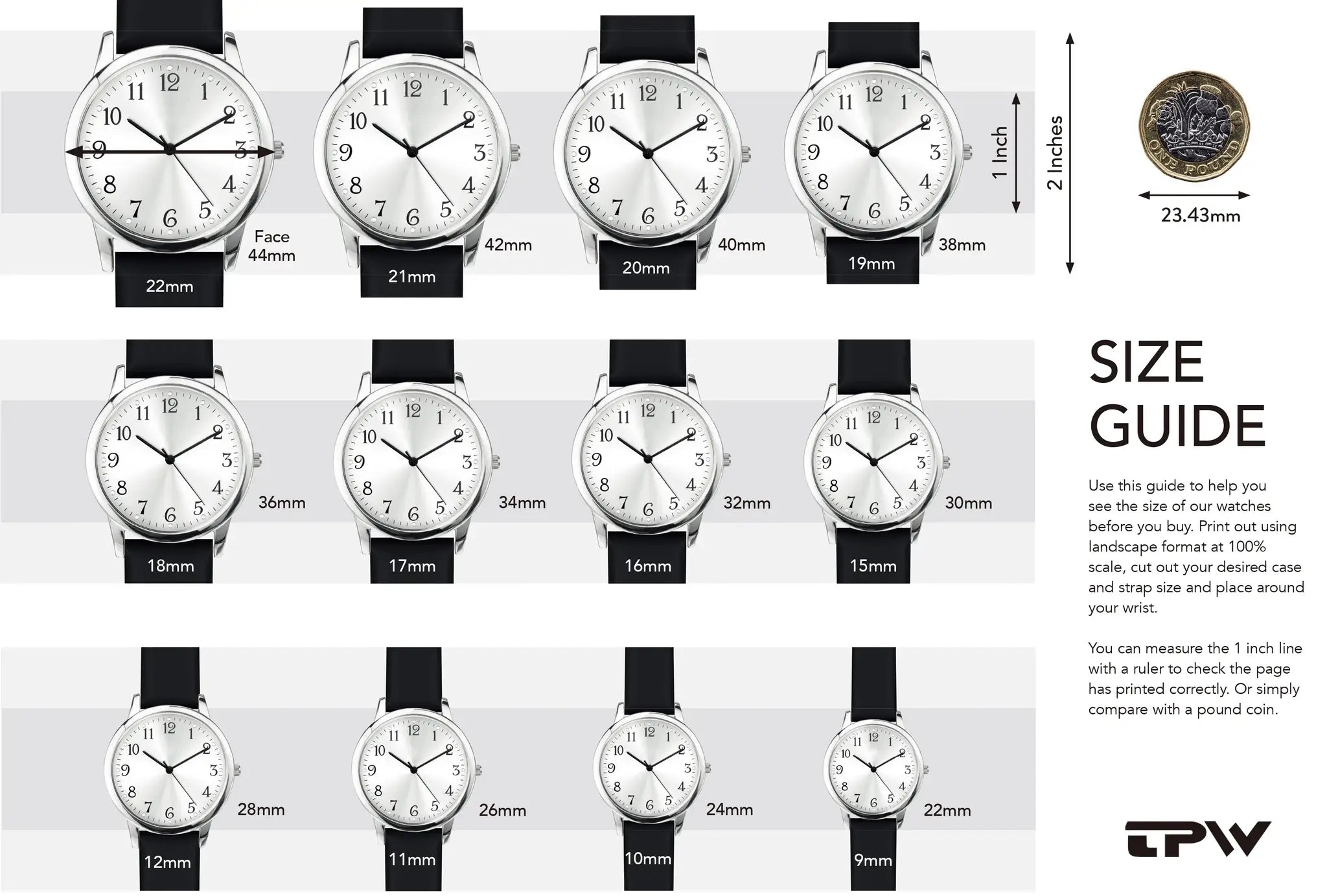 Simples Market 2026 TPW Field Watch lineup with silver dials on black fabric straps in 40–44mm sizes.