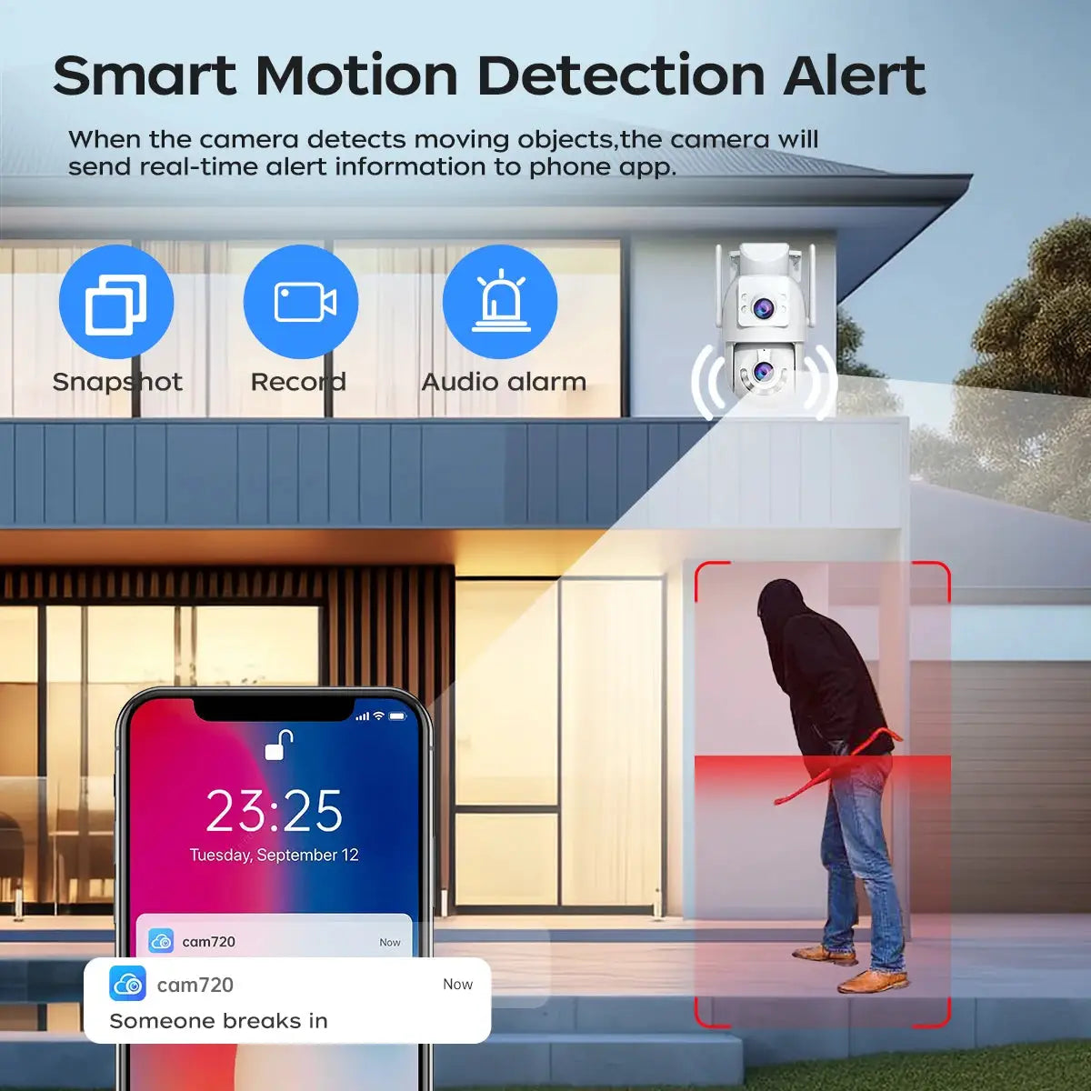 Jooan 4K 8MP Outdoor PTZ Camera with dual lens, AI tracking by Simples Market