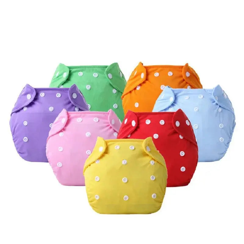 Eco Friendly Washable Reusable Cloth Diapers For Babies Grid Pattern Cotton Adjustable Training Pants 1 To 3 Years
