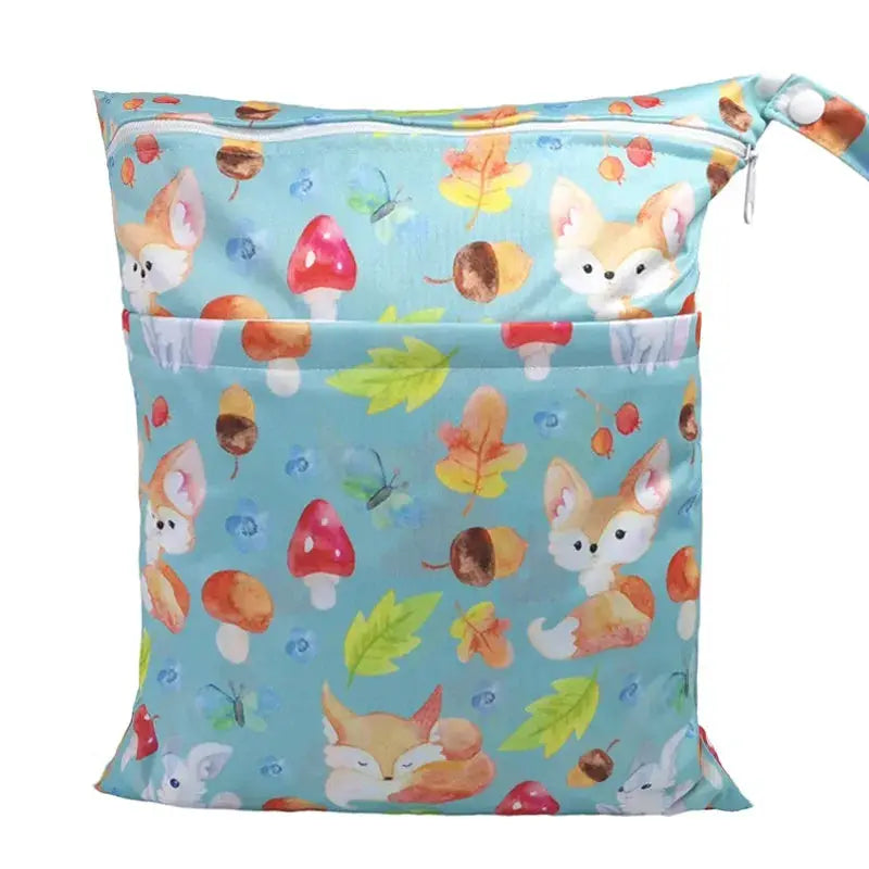 Sigzagor Wet Dry Bag With Two Zippers Waterproof Reusable 36cm By 29cm For Baby Diapers Nappies Soiled Clothes Swimwear