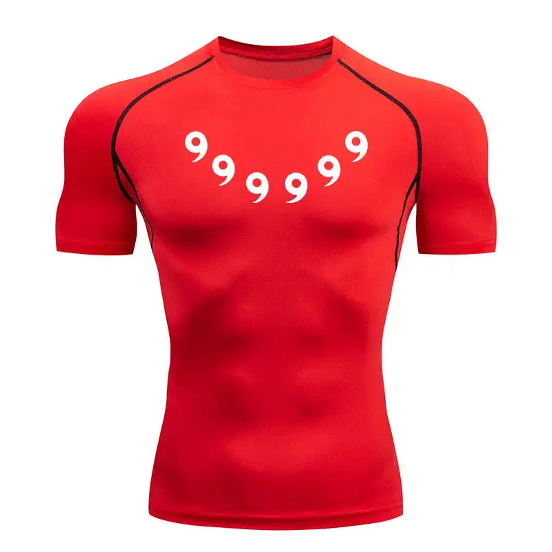 Anime Compression Set Running Sport Fitness Suit for Men Quick Dry Compression Shirt+Gym Shorts 2PCS Workout Summer Sportwear