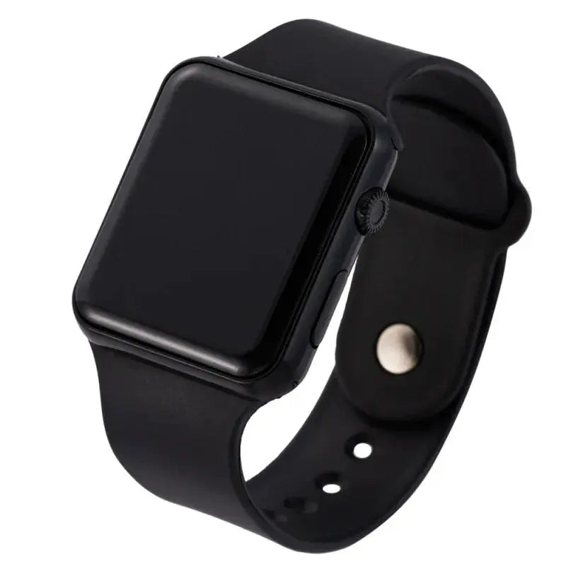 NovaTime Digital LED Watch for Men and Women Sleek Black Silicone Strap Easy Read Display