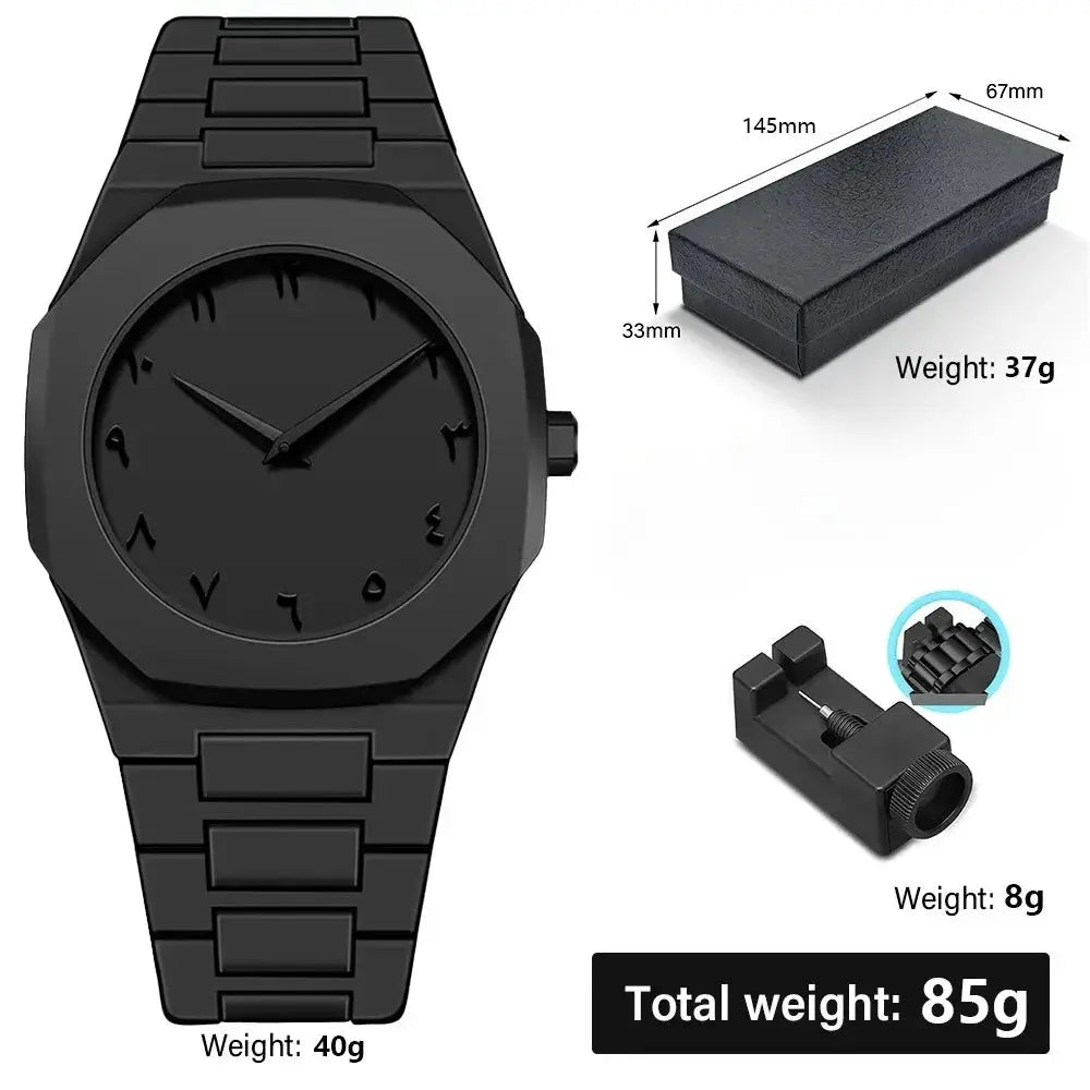 NovaTime Minimalist Quartz Watch For Men With Lightweight Plastic Strap Waterproof Durable Build And Classic Style