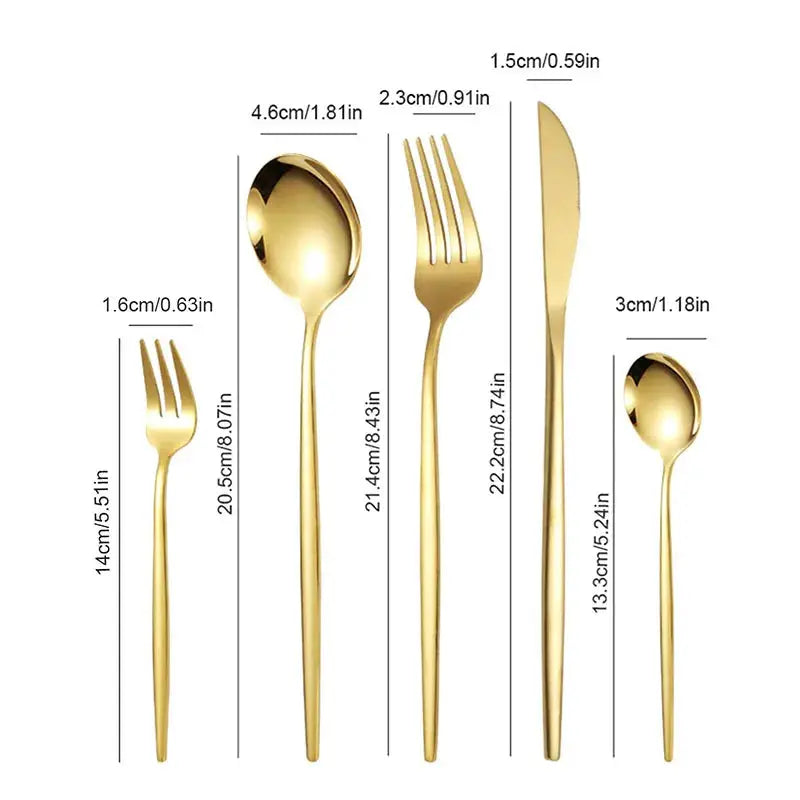 Stainless Steel Cutlery Set 5-Piece Or 30-Piece Includes Steak Forks Dessert Spoons Fruit Forks For Banquet Guests