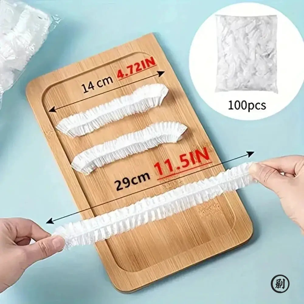 200 Piece Kit Reusable Stretch Lids For Food Preservation And Disposable Shower Caps For Kitchen Storage