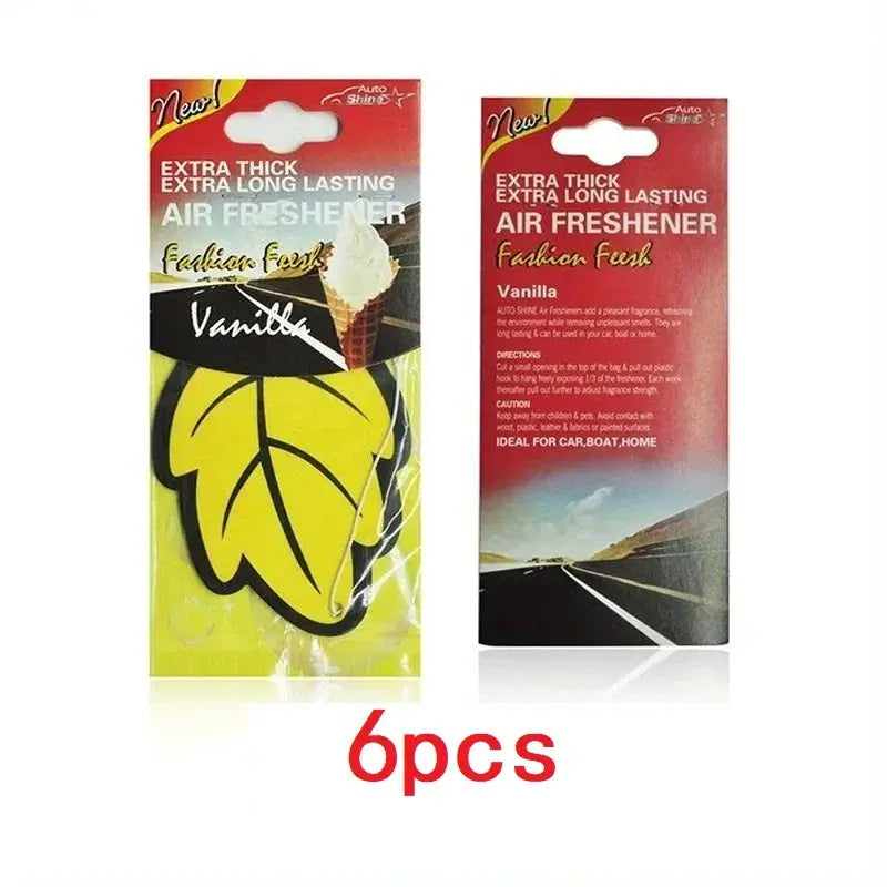 Natural Tea Paper Car Air Freshener Leaf Shape Hanging Scented Vanilla Perfume Fragrance 3 to 60 Pieces