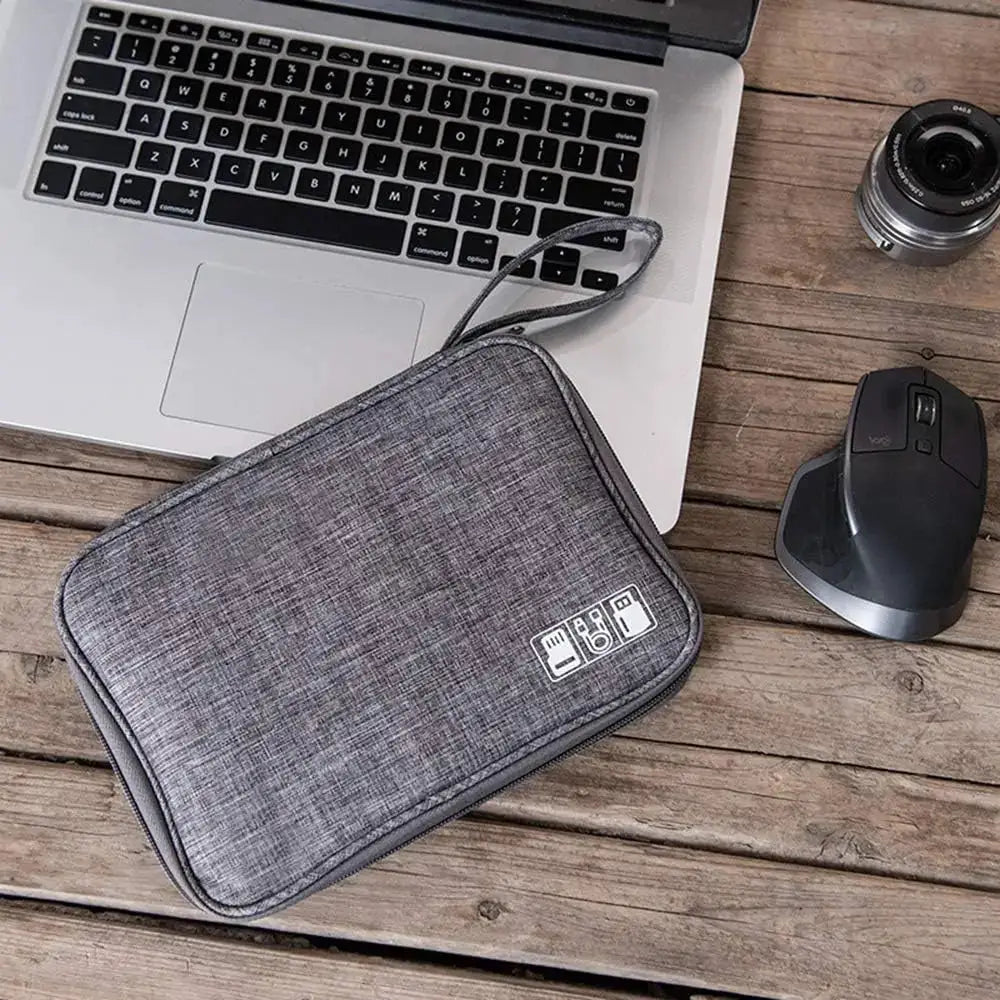 TechNest Electronics Organizer Bag Premium Waterproof Carrying Pouch For Travel Cable And Gadget Storage