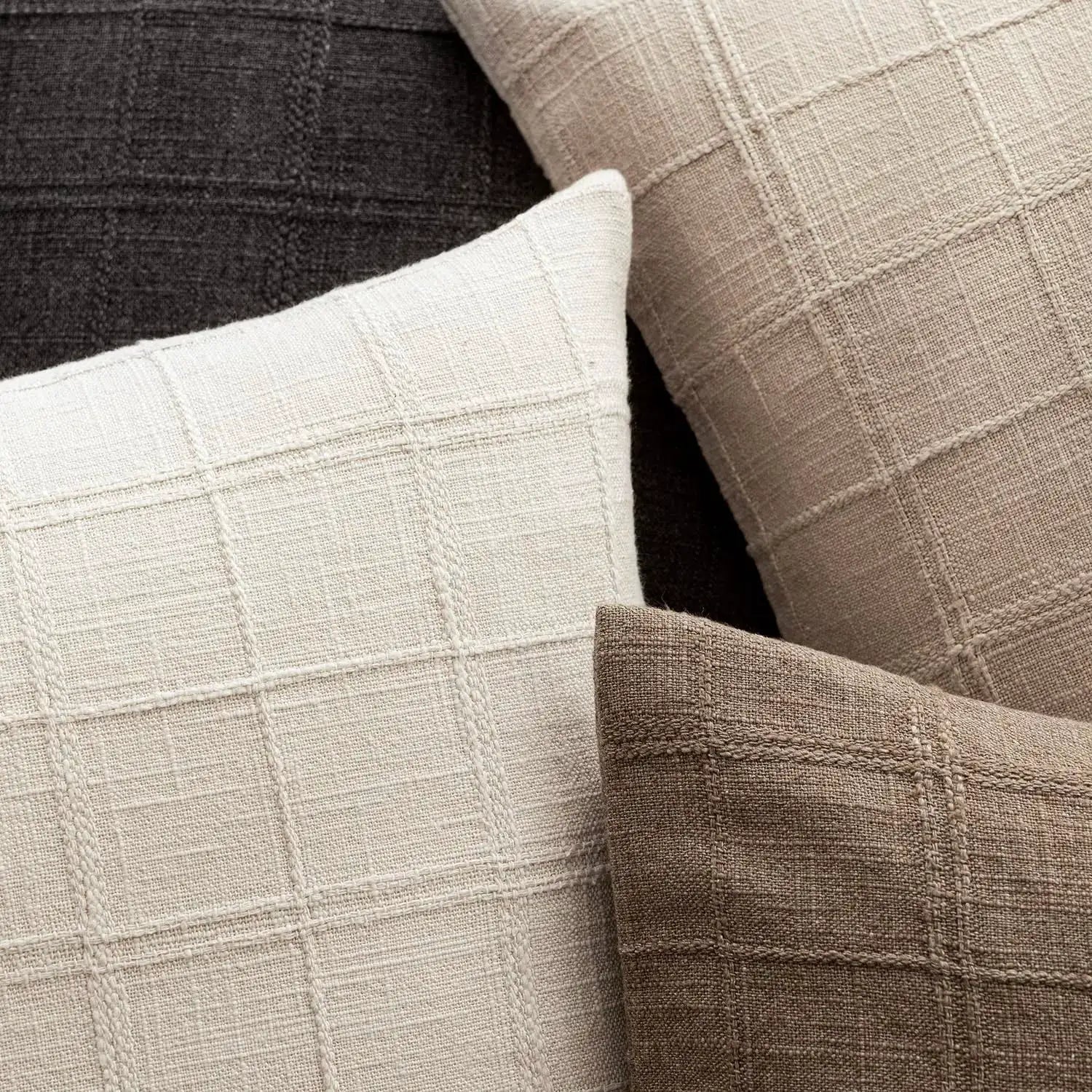 Green Square Cushion Cover Boho Linen 40x40cm Decorative Pillow Cover For Sofa Chair Couch Farmhouse