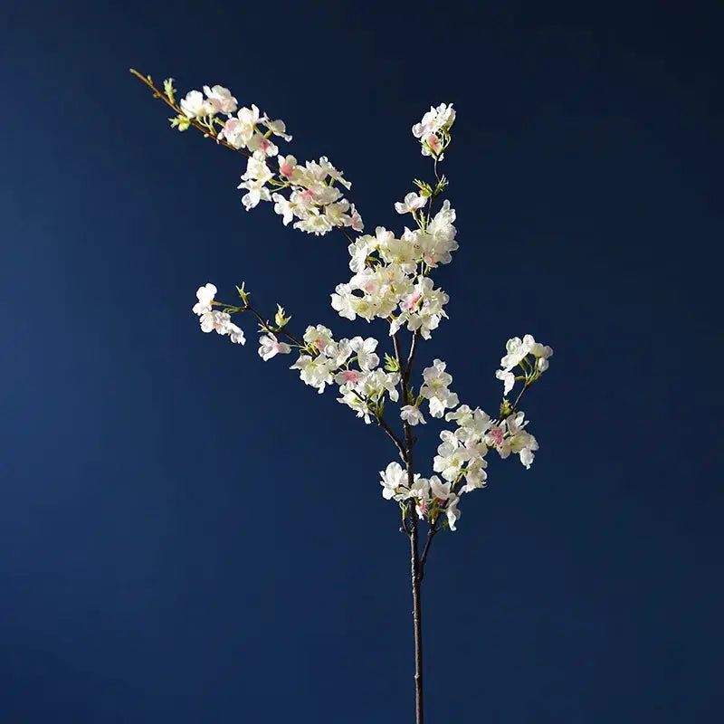 4 Stem Cherry Blossom Long Branch Silk Artificial Flowers For Bedroom Decor White Sakura Wedding 1 Piece
