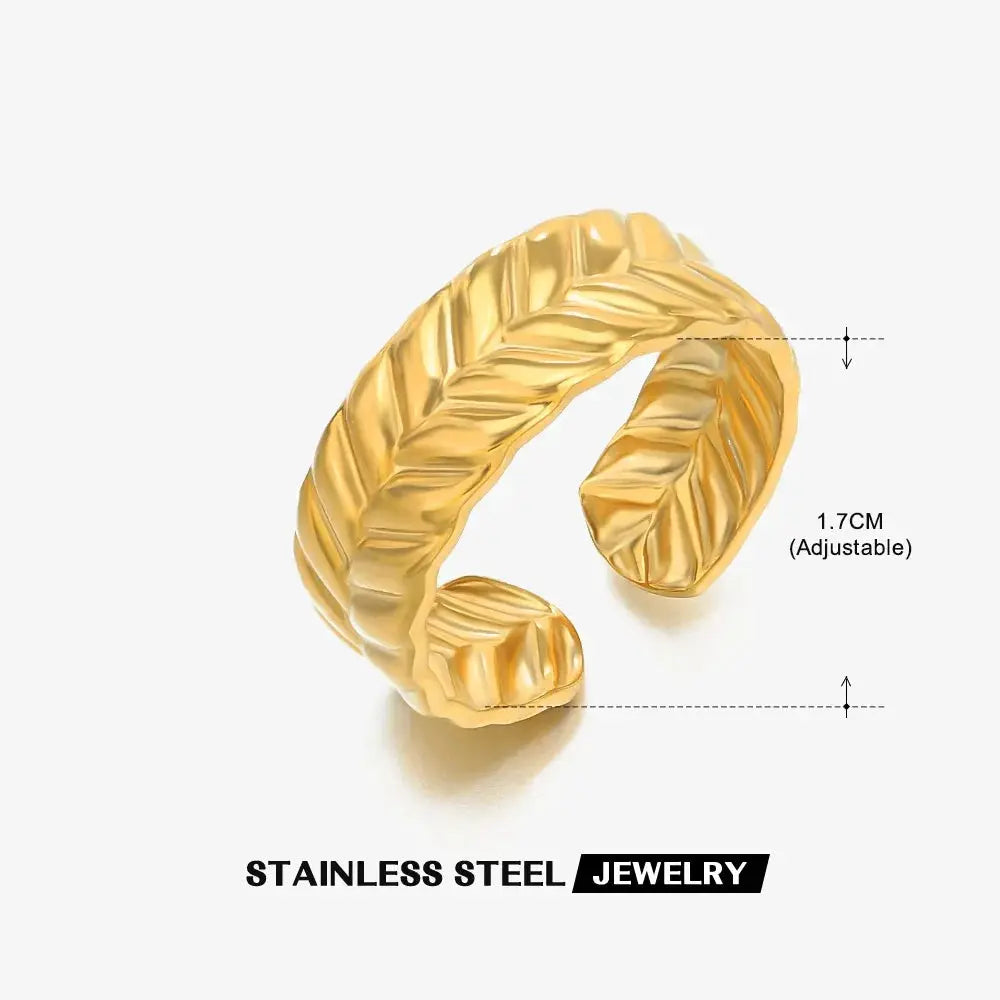 316L Stainless Steel Shell Rings For Women Adjustable Gold Color Little Star Open Rings Jewelry For Weddings Trendy