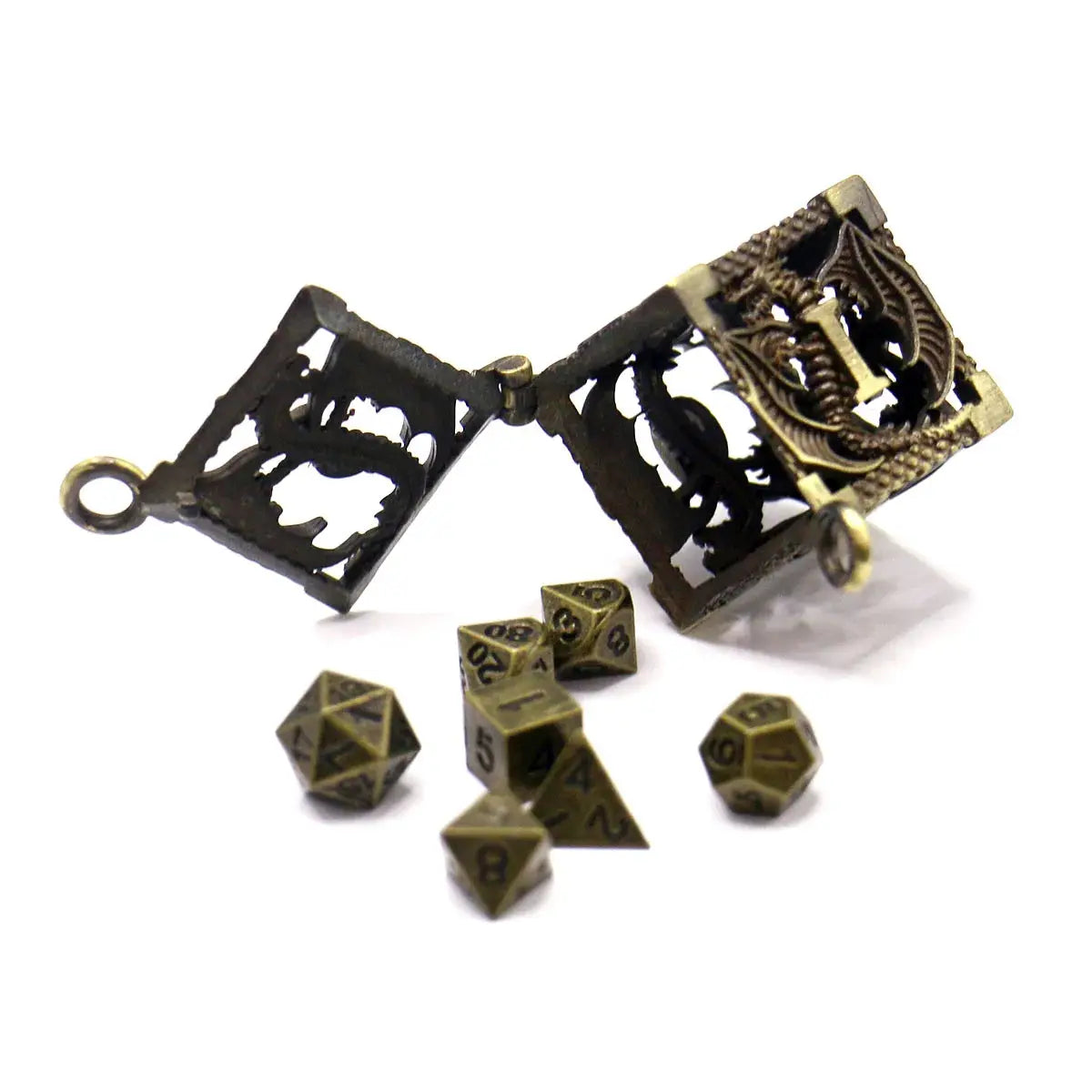 D6 Metal Case Seven Piece Metal Dice Set Portable Board Game Mini Kit Gamer Accessories