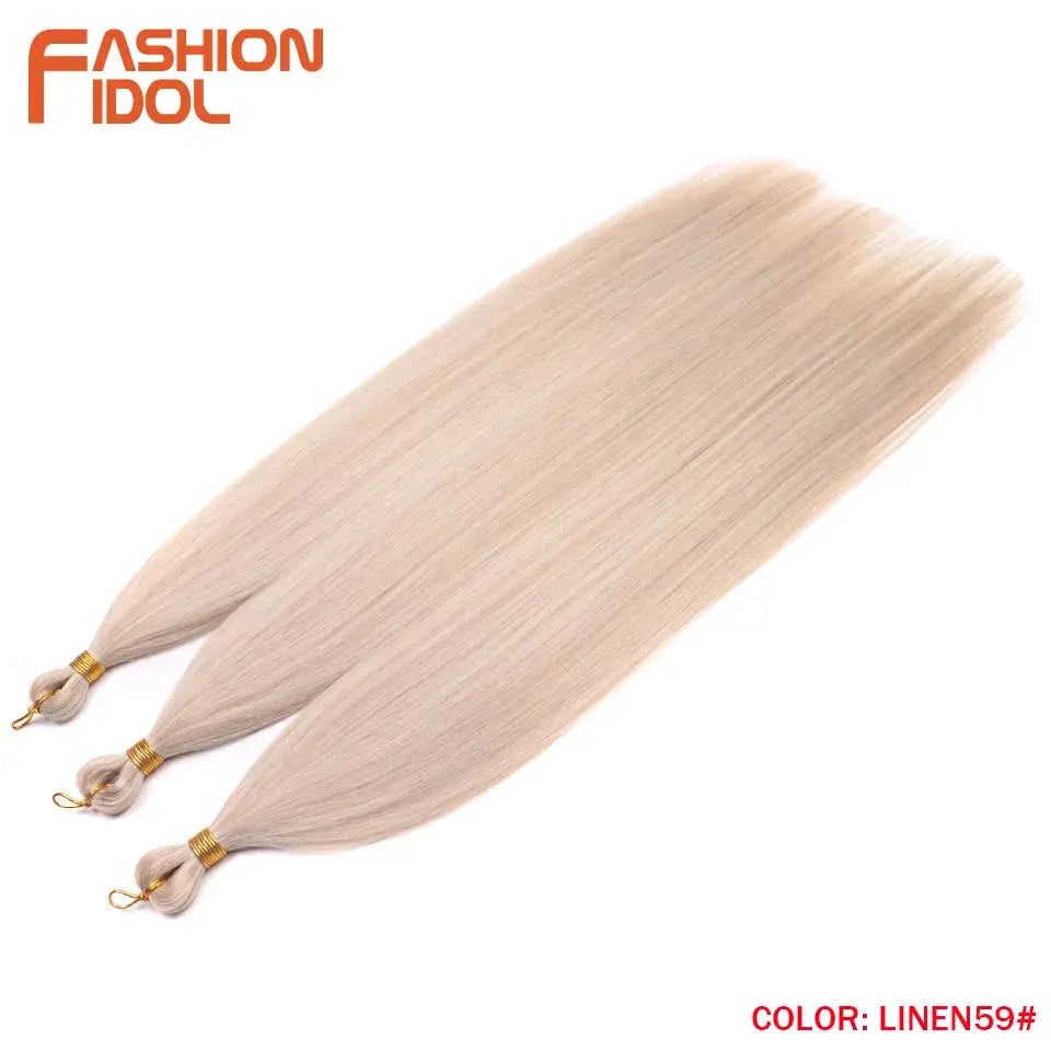 28-inch Ariel straight pony hair bundles crochet braids, 3 pcs, ombre silver grey synthetic extensions by Fashion Idol